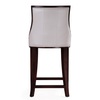 Manhattan Comfort Fifth Ave Counter Stool in Pearl White and Walnut (Set of 2) 2-CS012-PW